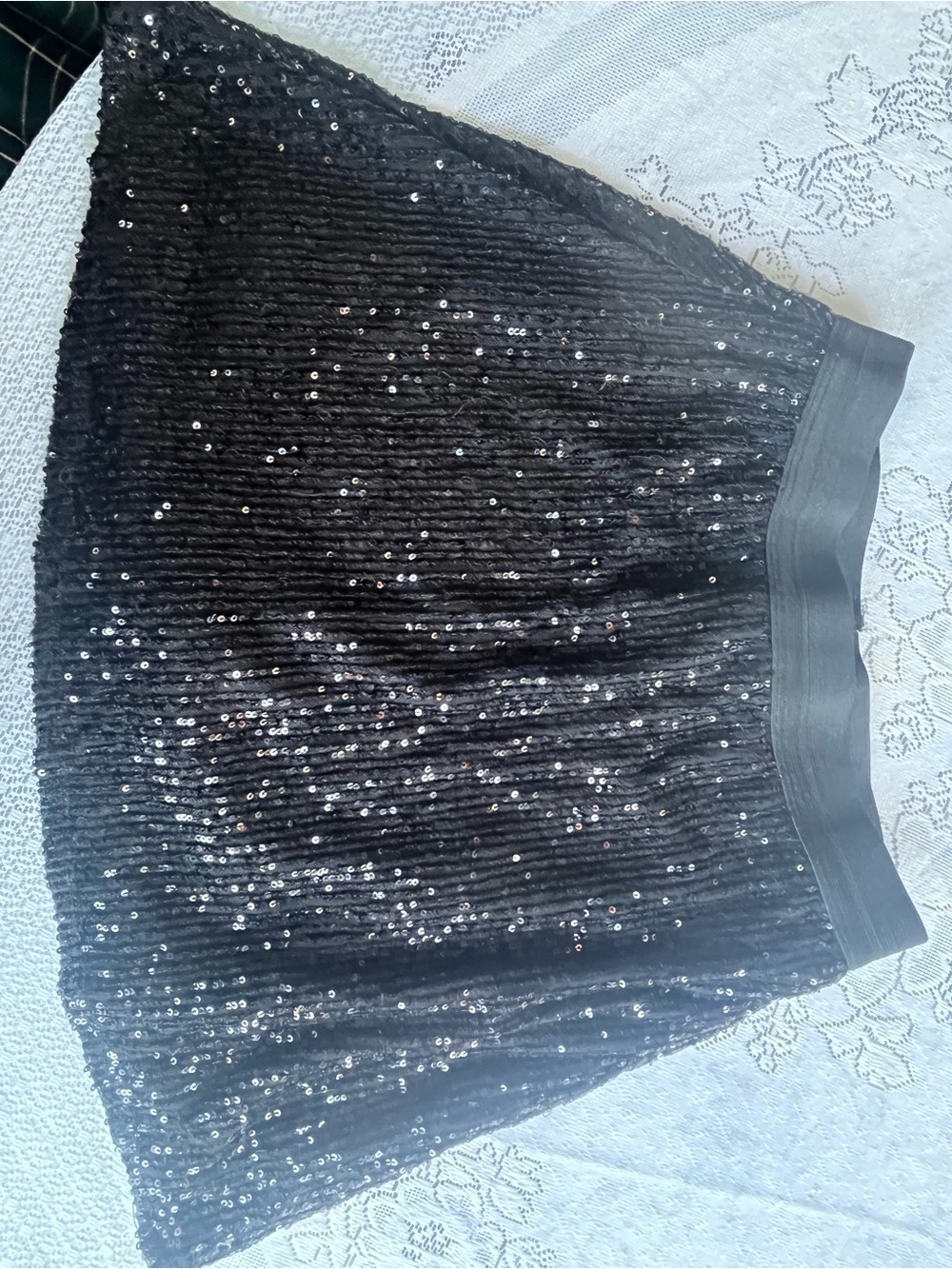 Girls Black Sequin Pleated Skirt - Casual Party Dress